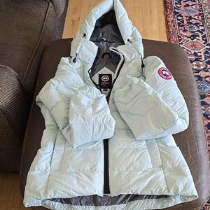 Light Blue Hooded Puffer Jacket